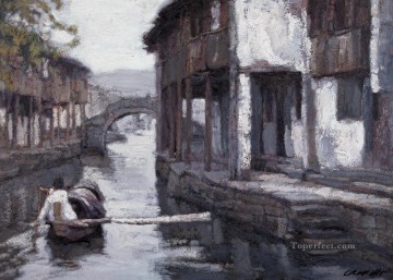 Chino Painting - Ciudad ribereña del sur de China Chino Chen Yifei